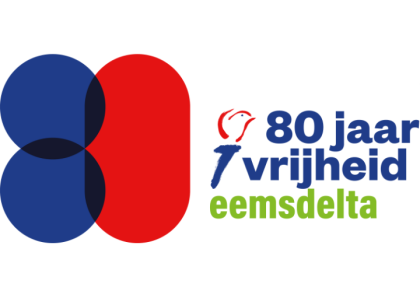 Logo 80 jaar vrijheid gemeente Eemsdelta